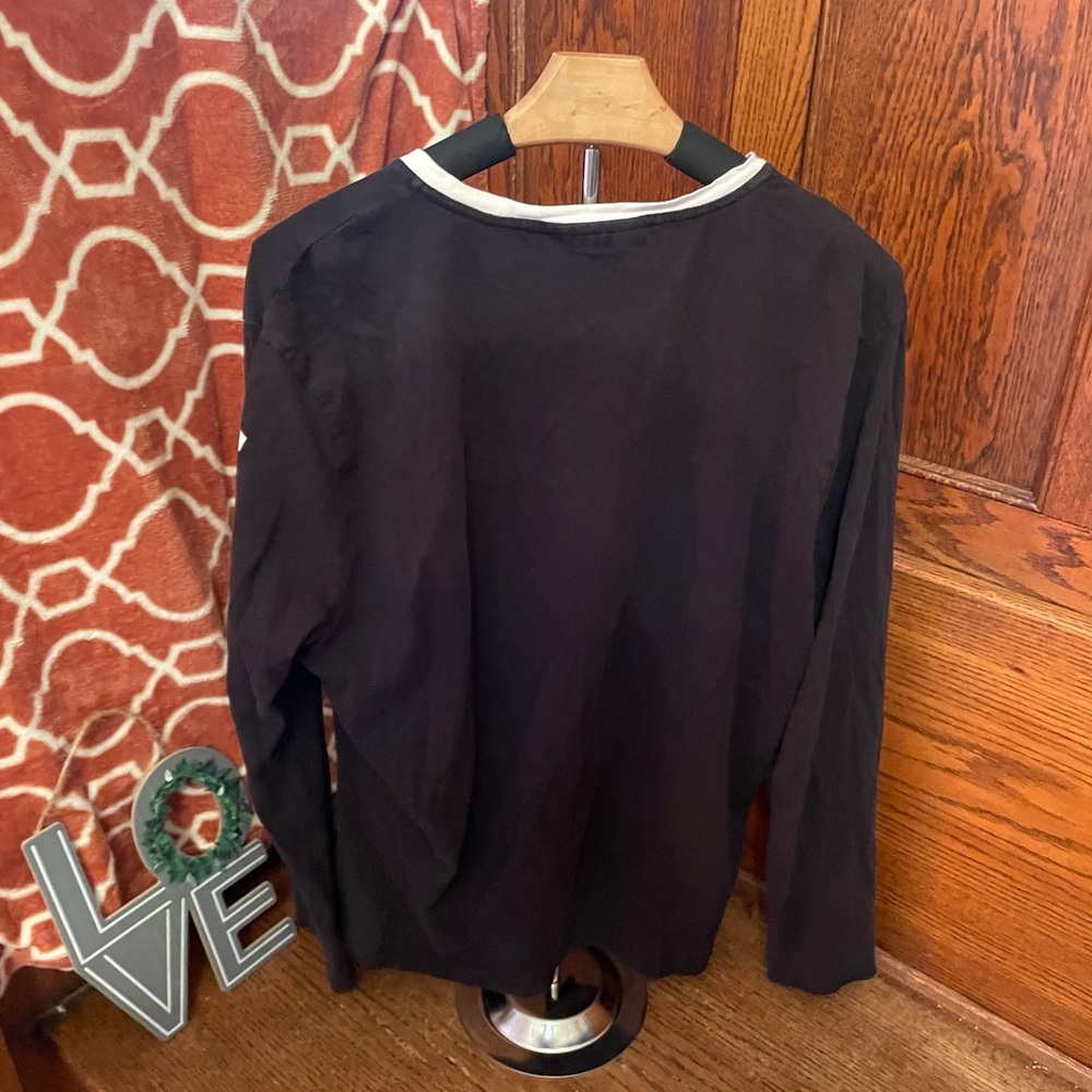 MICHAEL KORS Women’s Size Large Black & White Logo Long Sleeve Tee - Picture 6 of 6